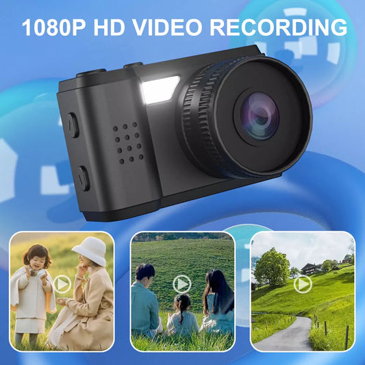 Mini Slr-Shaped 1080P Pocket DV Camera – Portable Body Cam, Action Camera with Display Screen, Loop Recording, & Filters